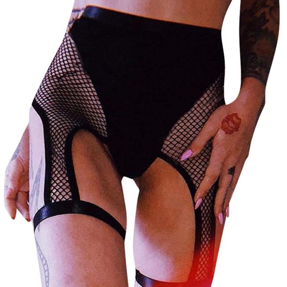 Lace mesh biker shorts